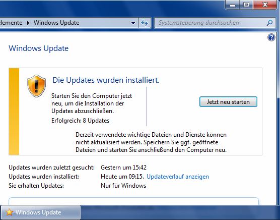 Windows Update Sternsymbol
